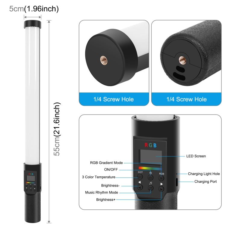 PULUZ 190 LEDs Photo Handheld Stick Light