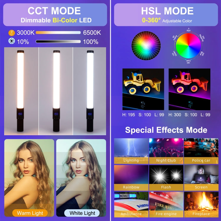 PULUZ 190 LEDs Photo Handheld Stick Light