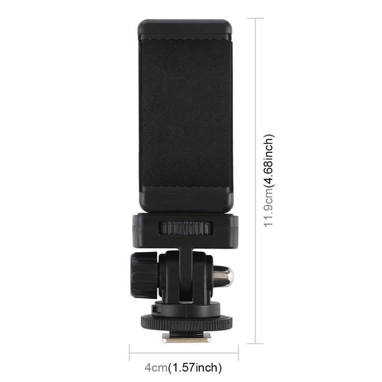 1/4 inch Screw Thread Cold Shoe Mount with Phone Clamp