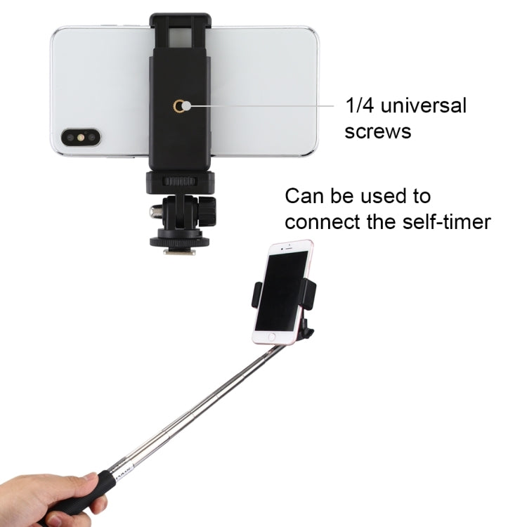 1/4 inch Screw Thread Cold Shoe Mount with Phone Clamp
