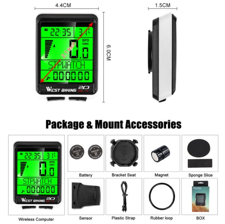 WEST BIKING Mountain Bike Wireless Code Meter