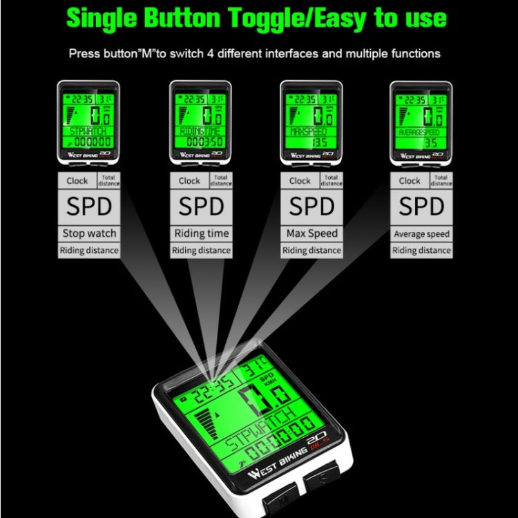 WEST BIKING Mountain Bike Wireless Code Meter