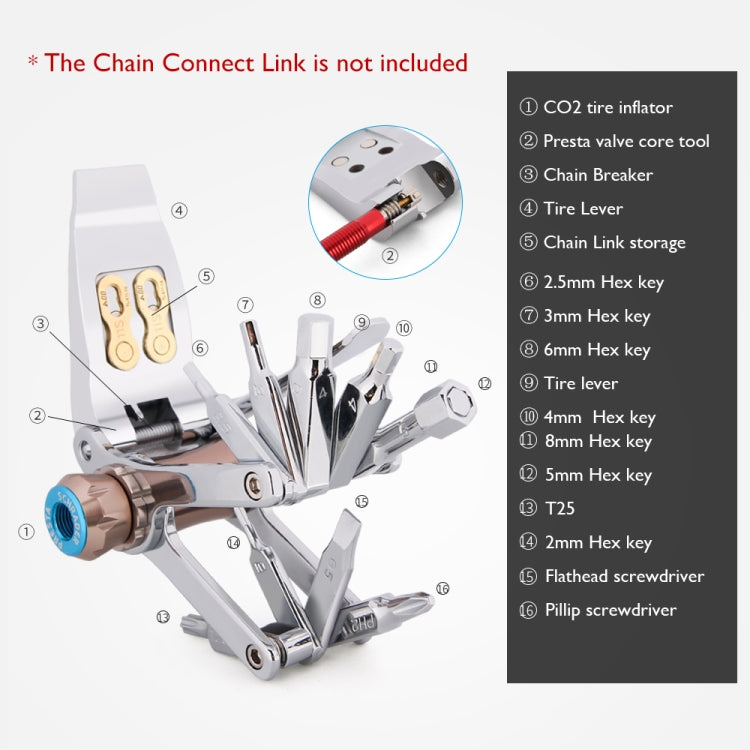 16-in-1 Bicycle Repair Tool – Compact, Durable & Portable