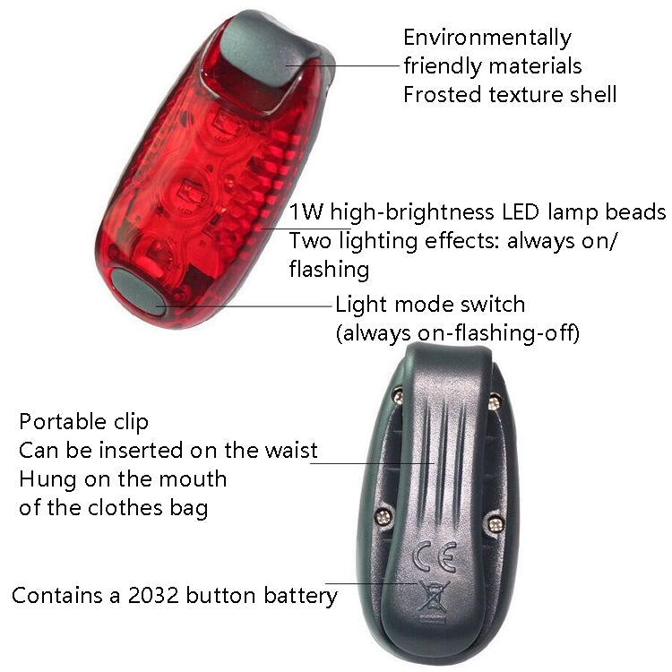 Cycling Night Running Warm Light, Colour: 3 LED Red