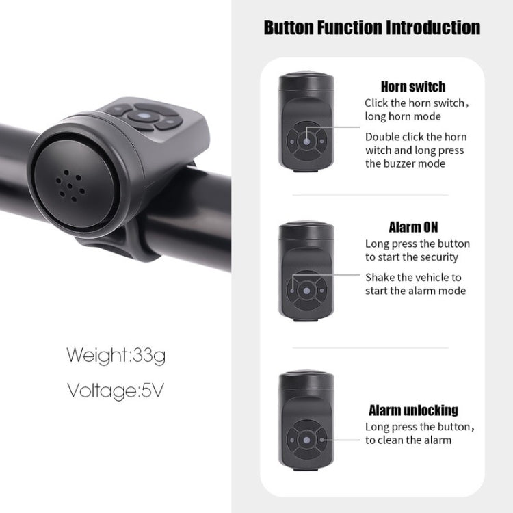 Rechargeable Bicycle Electric Bell Horn