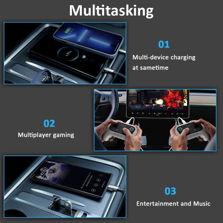 For Tesla Model 3/Y Car T09 USB Hub Docking Station