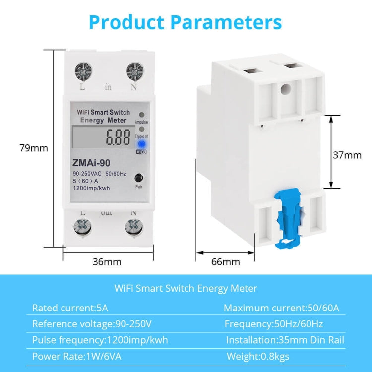 ZMAi-90 Wifi Smart Switch Energy Meter
