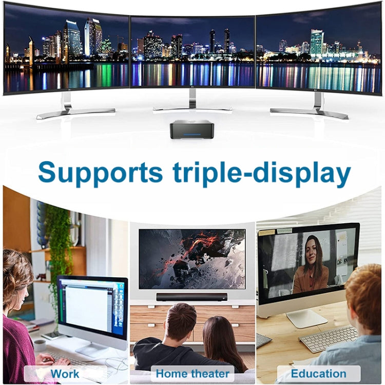 Mini Computer Dual HDMI+VGA Triple Display 4K HD Pocket Mini PC