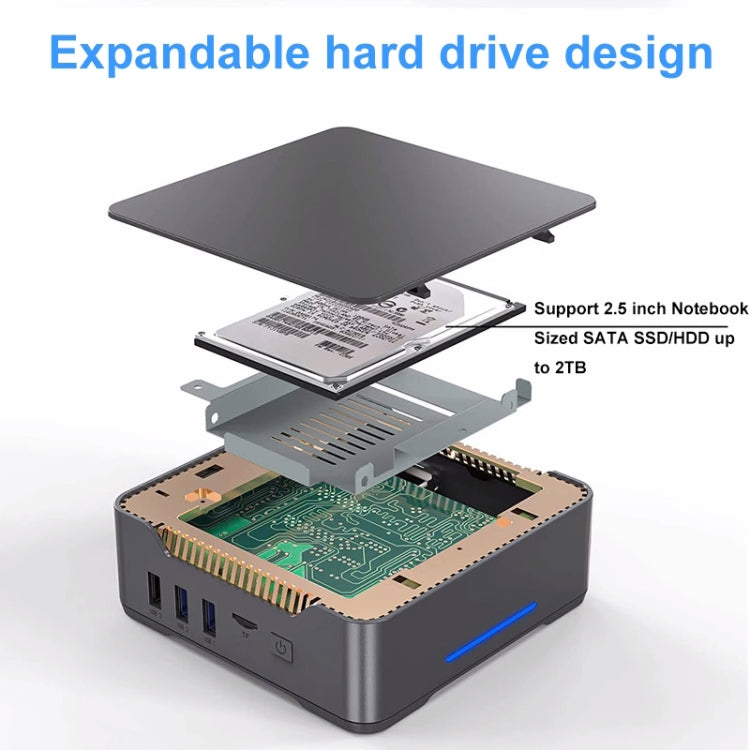 Mini Computer Dual HDMI+VGA Triple Display 4K HD Pocket Mini PC