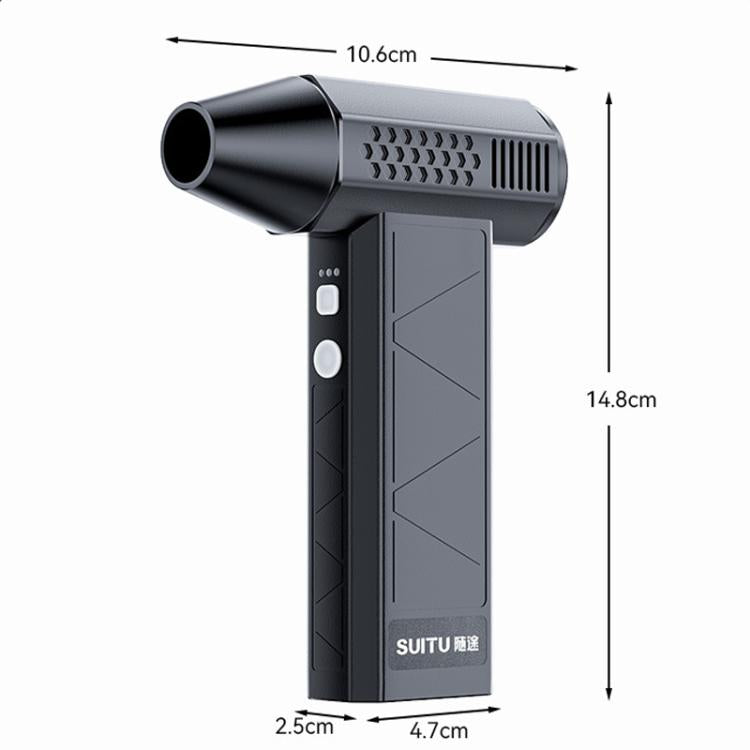 High-speed cordless air duster cleaning gaming keyboard, console, and electronics.