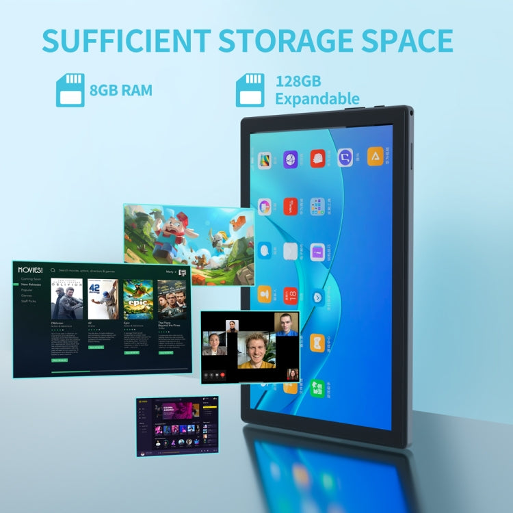 BDF P70 10.1 inch 4G Tablet PC, 8GB+128GB, Android 12