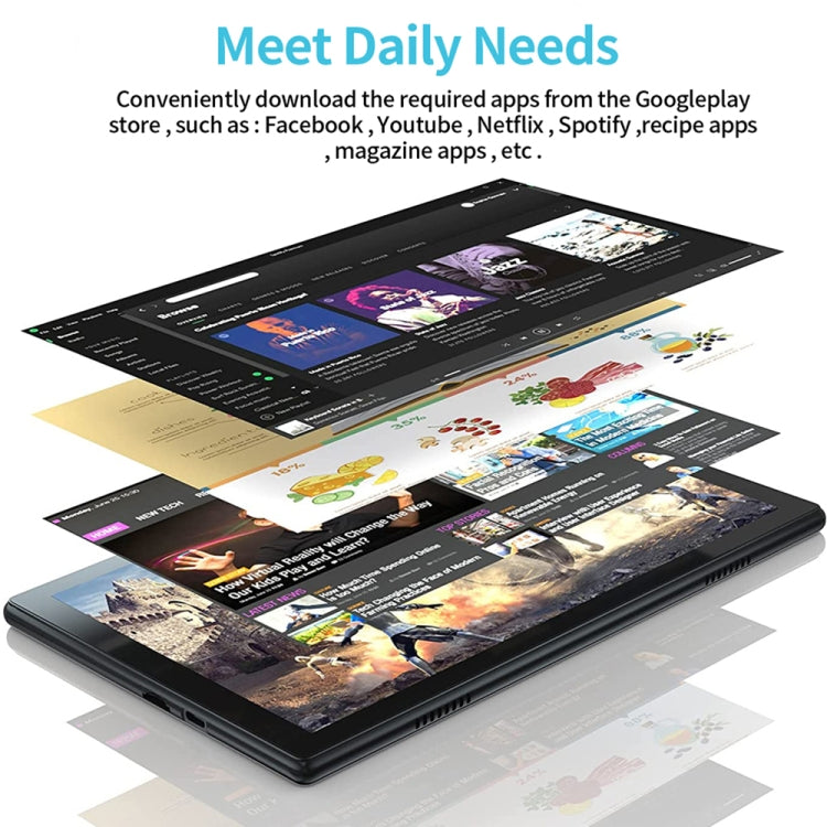 BDF P70 10.1 inch 4G Tablet PC, 8GB+128GB, Android 12