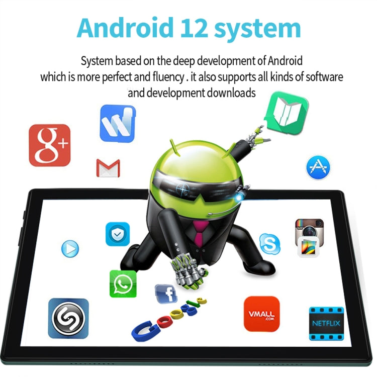 BDF P70 10.1 inch 4G Tablet PC, 8GB+128GB, Android 12