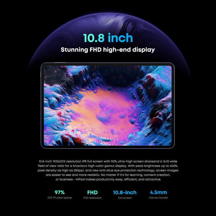 CHUWI HiPad Pro 4G Tablet PC, 10.8 inch 8GB+128GB Android 11