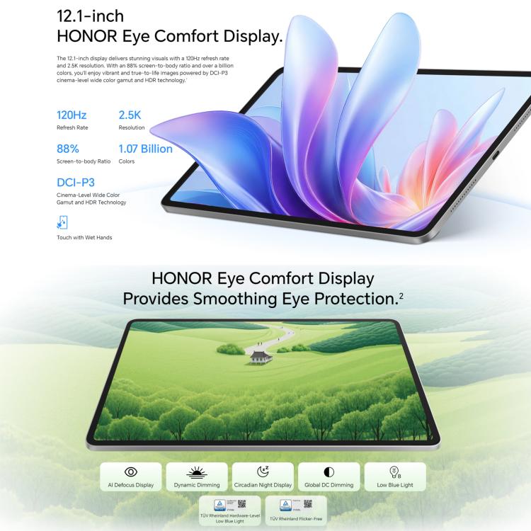 Honor Pad 10 Soft Light 12.1 inch WiFi Tablet PC 12GB+256GB