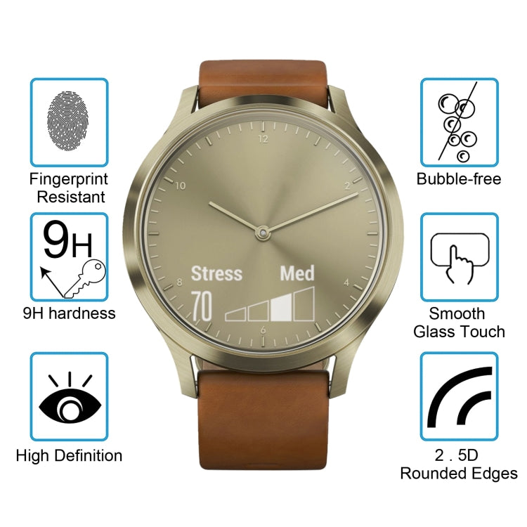2 PCS ENKAY Hat-Prince for Garmin Vivomove HR Smart Watch 0.2mm 9H Surface Hardness 2.15D Explosion-proof Tempered Glass Screen Film, For Garmin Vivomove HR - NMNYSX