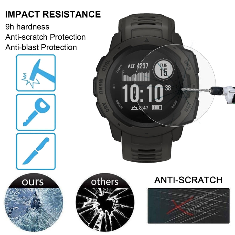 2 PCS ENKAY Hat-Prince 0.2mm 9H 2.15D Curved Edge Tempered Glass Film for Garmin Instinct Intelligent Sports Watch, 2 PCS Garmin Instinct - NMNYSX