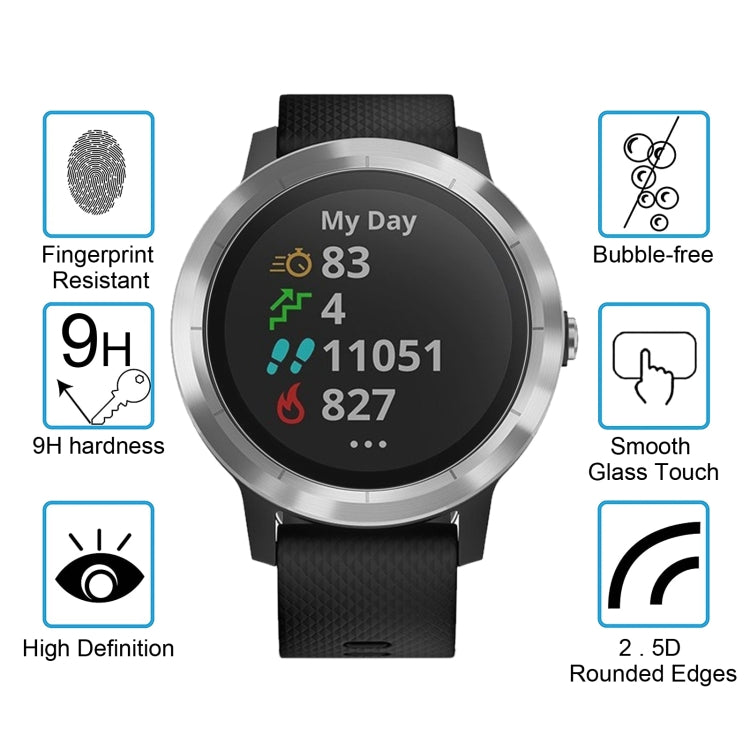 2 PCS ENKAY Hat-Prince 0.2mm 9H 2.15D Curved Edge Tempered Glass Film for Garmin Vivoactive 3 trainer, 2 PCS Garmin Vivoactive 3 trainer - NMNYSX