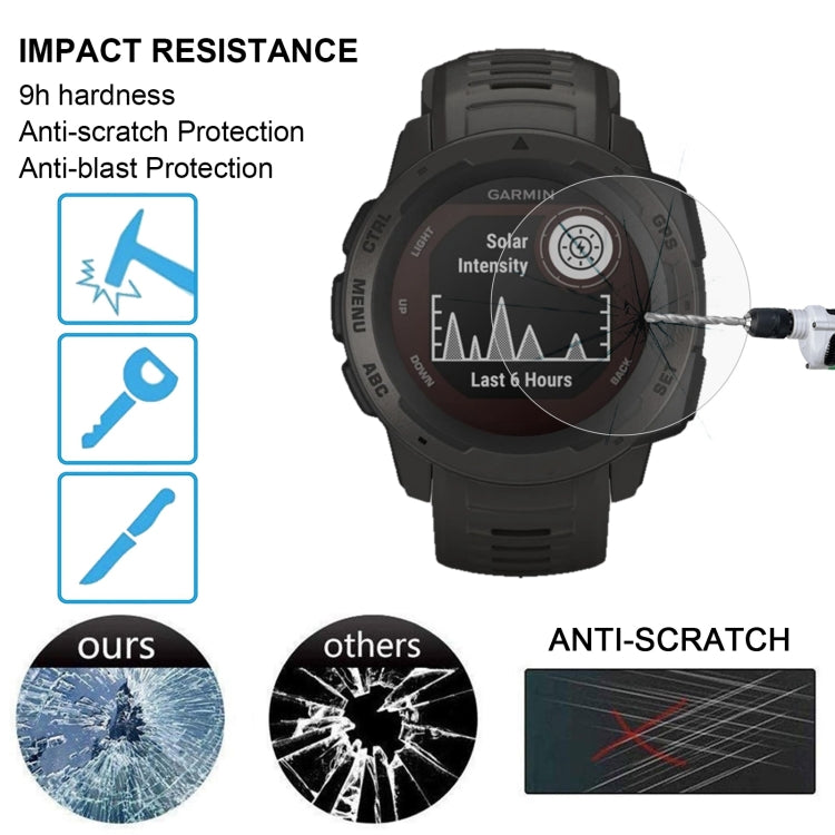 For Garmin Instinct 0.26mm 2.5D 9H Tempered Glass Film Screen Protector, For Garmin Instinct - NMNYSX