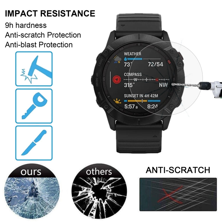 For Garmin Fenix 6 Pro 0.26mm 2.5D 9H Tempered Glass Film Screen Protector, For Garmin Fenix 6 Pro - NMNYSX
