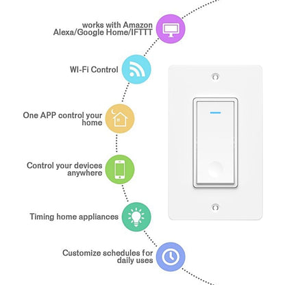 120 Type WiFi Smart Wall Touch Switch, US Plug