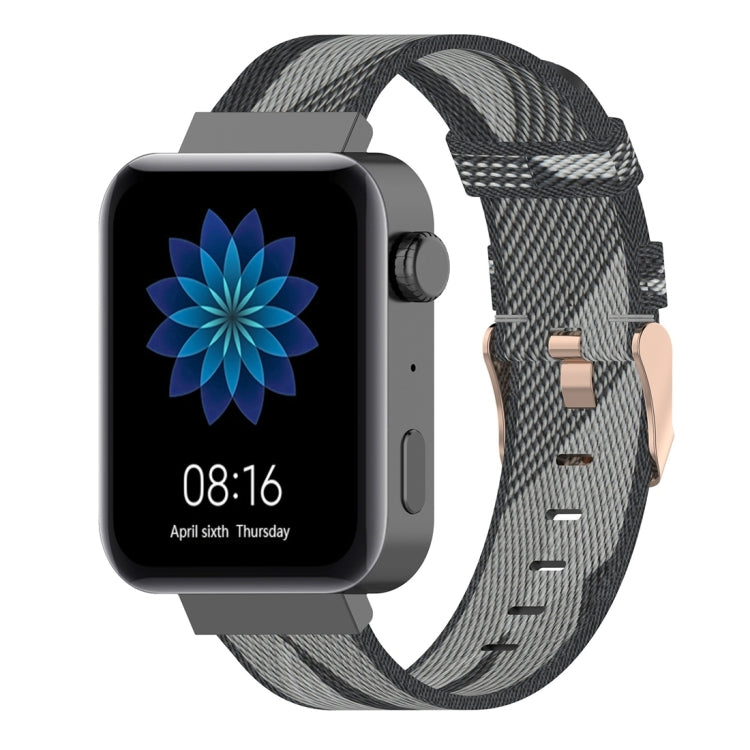 18mm Stripe Weave Nylon Wrist Strap Watch Band for Xiaomi Mi Watch, Garmin Vivomove 3s / Vivoactive 4s - NMNYSX