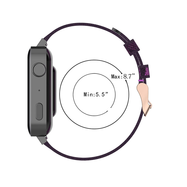 18mm Stripe Weave Nylon Wrist Strap Watch Band for Xiaomi Mi Watch, Garmin Vivomove 3s / Vivoactive 4s - NMNYSX