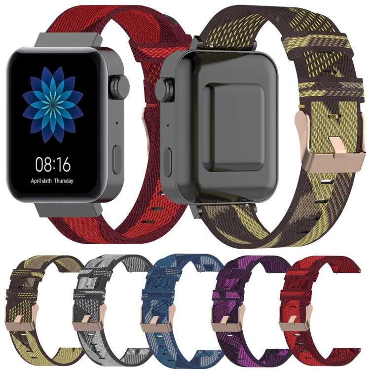 18mm Stripe Weave Nylon Wrist Strap Watch Band for Xiaomi Mi Watch, Garmin Vivomove 3s / Vivoactive 4s - NMNYSX