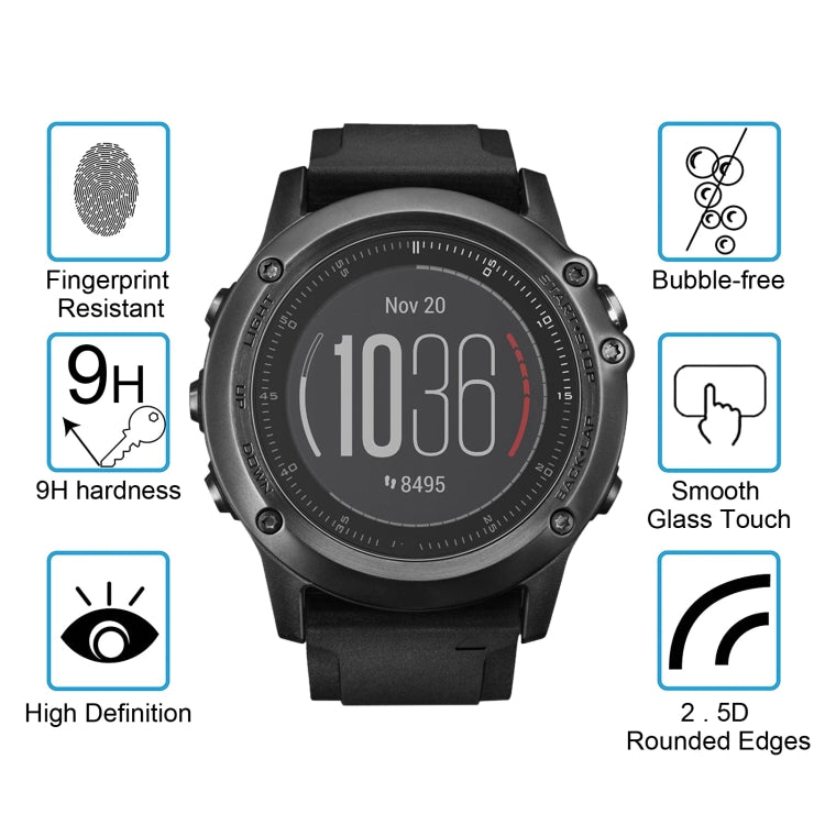 2 PCS ENKAY Hat-Prince for Garmin Fenix 3 HR Smart Watch 0.2mm 9H Surface Hardness 2.15D Explosion-proof Tempered Glass Screen Film - NMNYSX