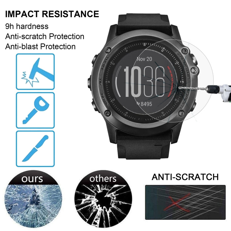 2 PCS ENKAY Hat-Prince for Garmin Fenix 3 HR Smart Watch 0.2mm 9H Surface Hardness 2.15D Explosion-proof Tempered Glass Screen Film - NMNYSX