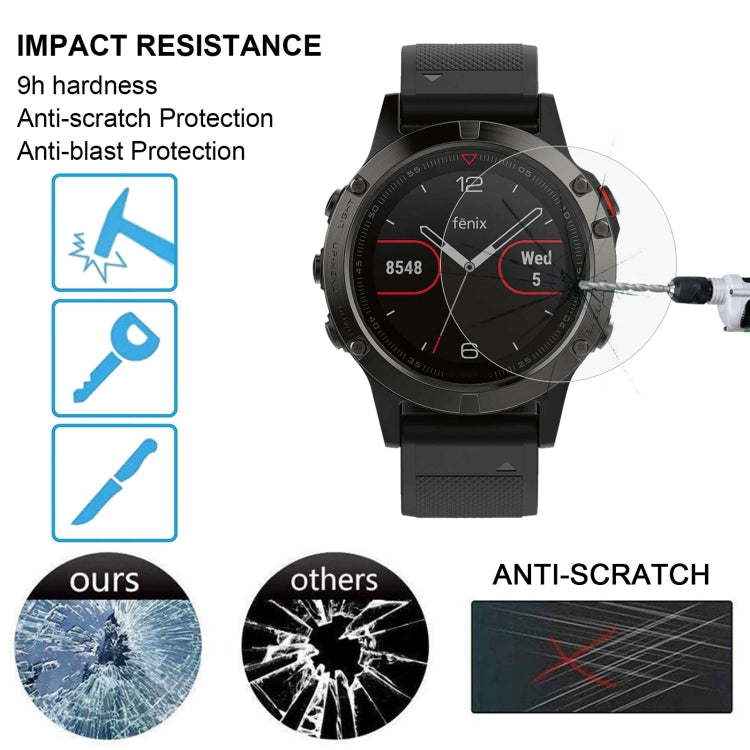 2 PCS ENKAY Hat-Prince for Garmin Fenix 5 Smart Watch 0.2mm 9H Surface Hardness 2.15D Explosion-proof Tempered Glass Screen Film - NMNYSX