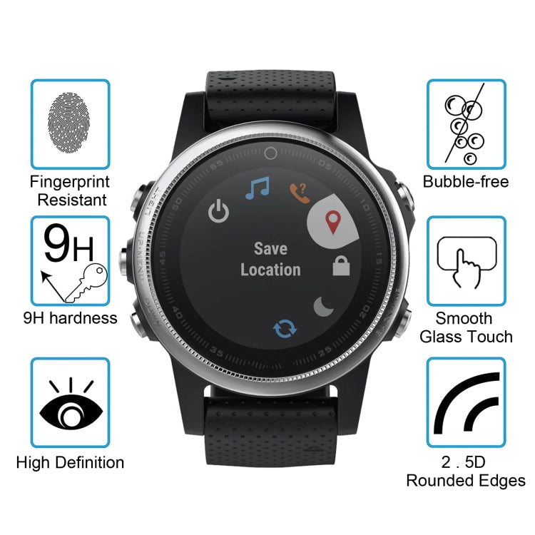 2 PCS ENKAY Hat-Prince for Garmin Fenix 5S Smart Watch 0.2mm 9H Surface Hardness 2.15D Explosion-proof Tempered Glass Screen Film - NMNYSX