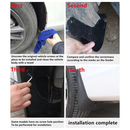 4pcs/Set Car Splash Mudguards For TESLA MODEL S 2014-2020