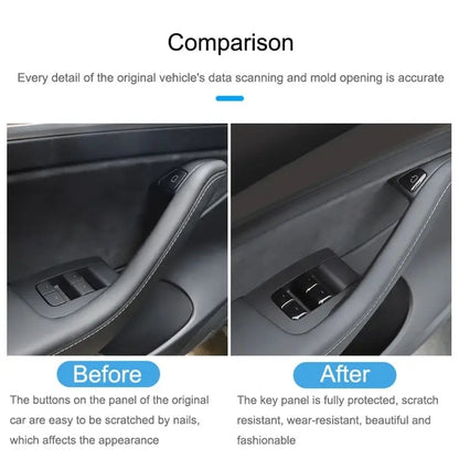 For Tesla Model 3 / Y Car Window Lift Button PU Sticker