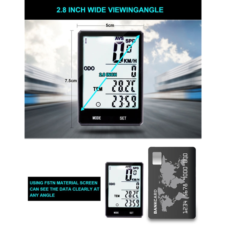 2.8 Inch Wireless Waterproof Bicycle Computer
