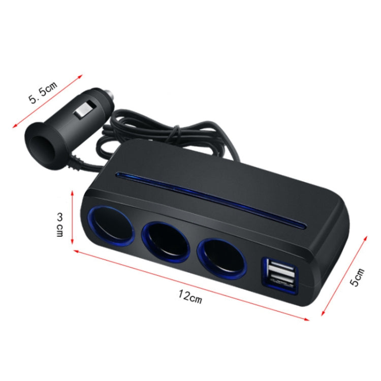 SHUNWEI SD-1938 120W 3A Car 3 in 1 Dual USB Charger