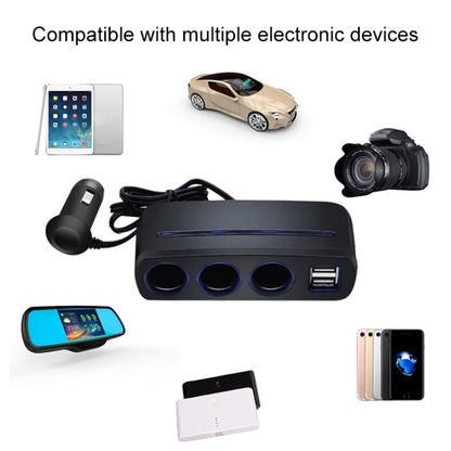 SHUNWEI SD-1938 120W 3A Car 3 in 1 Dual USB Charger