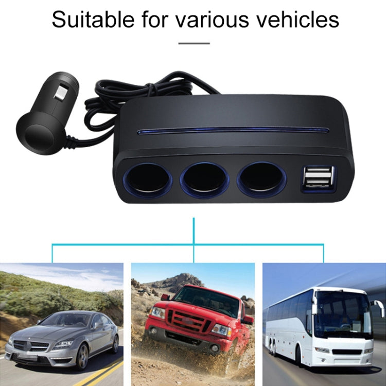 SHUNWEI SD-1938 120W 3A Car 3 in 1 Dual USB Charger