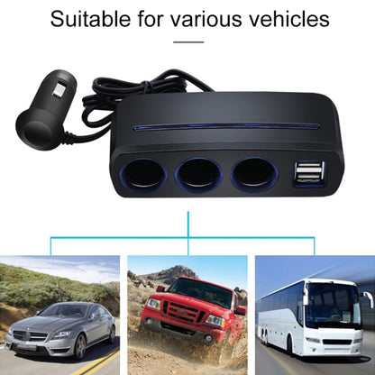 SHUNWEI SD-1938 120W 3A Car 3 in 1 Dual USB Charger