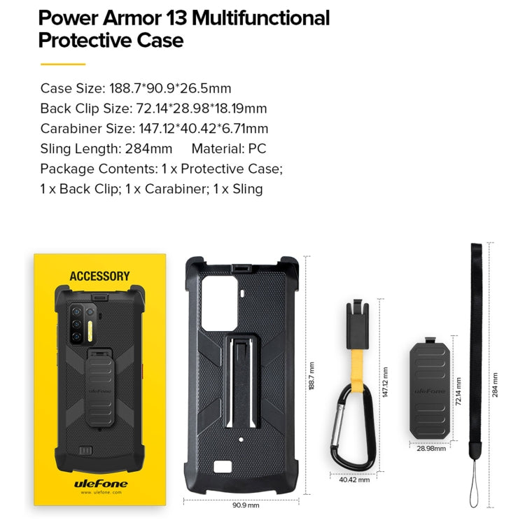 Multifunctional TPU + PC Protective Case with Back Clip & Carabiner, For Ulefone Armor 13 - NMNYSX