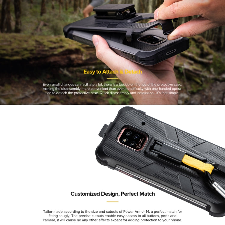 Ulefone Back Clip Phone Case with Carabiner, For Ulefone Power Armor 14 Pro, For Ulefone Armor X10 Pro - NMNYSX