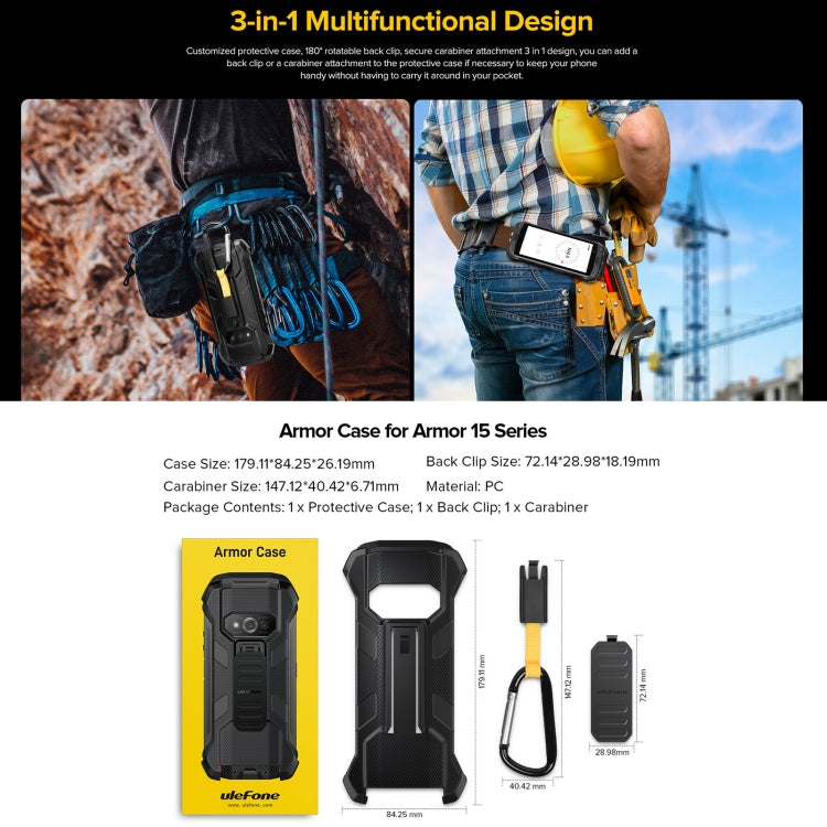 For Ulefone Power Armor 15 Ulefone Back Clip Phone Case with Carabiner, For Ulefone Power Armor 15 - NMNYSX