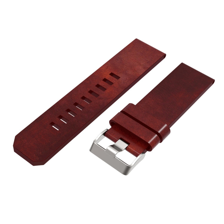 (Without Sewing Thread) Quick Release Leather Strap, For Garmin Fenix 5X - NMNYSX
