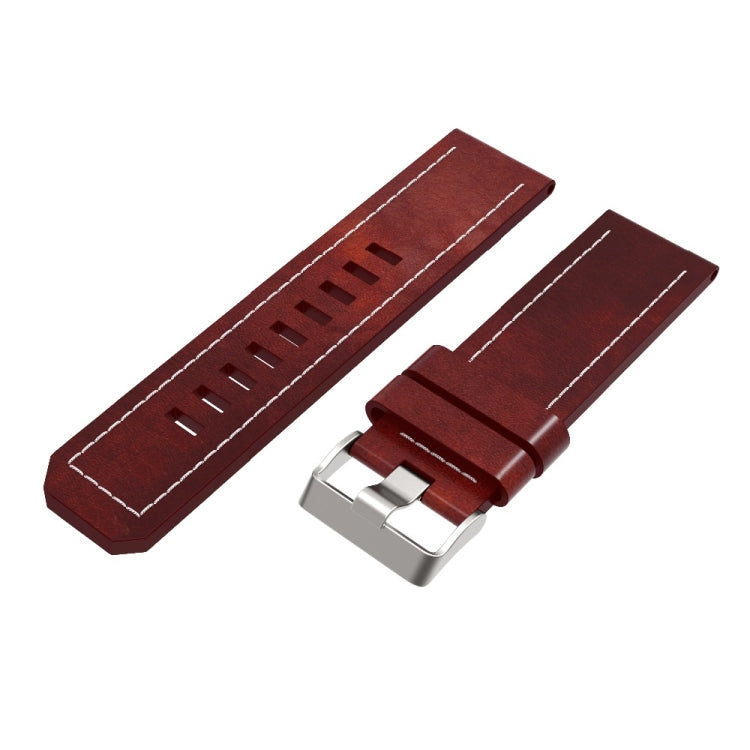 (With sewing thread) Quick-release Leather Strap, For Garmin Fenix 5X - NMNYSX