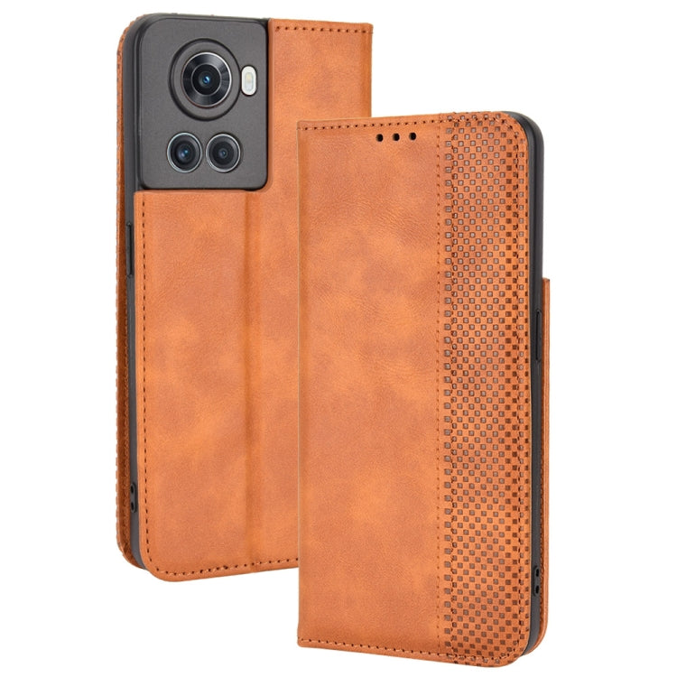 Magnetic Buckle Retro Texture Leather Phone Case, For OnePlus Ace 5G / 10R - NMNYSX