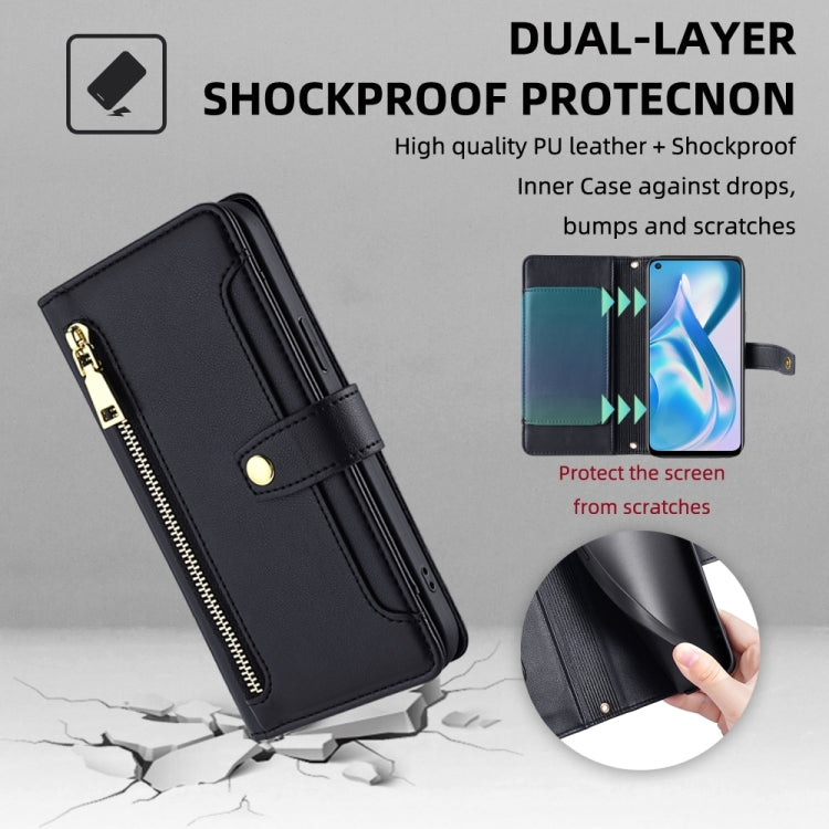 Sheep Texture Cross-body Zipper Wallet Leather Phone Case, For OnePlus Ace Racing - NMNYSX