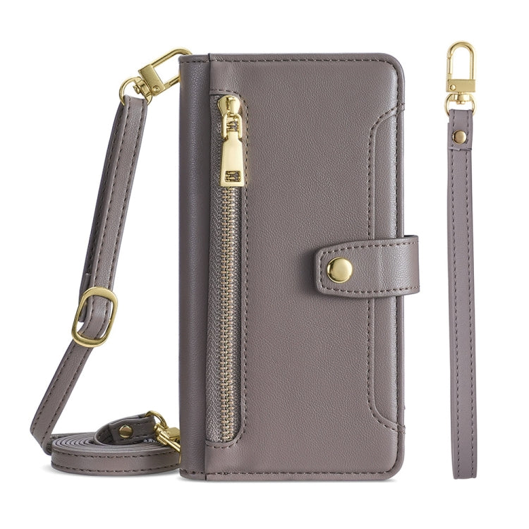 Sheep Texture Cross-body Zipper Wallet Leather Phone Case, For OnePlus Ace Racing - NMNYSX