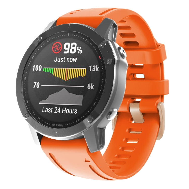 20mm Rose Gold Buckle Silicone Watch Band, For Garmin Fenix 7S / 6S Pro / 5S Plus - NMNYSX
