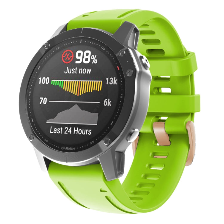 20mm Rose Gold Buckle Silicone Watch Band, For Garmin Fenix 7S / 6S Pro / 5S Plus - NMNYSX