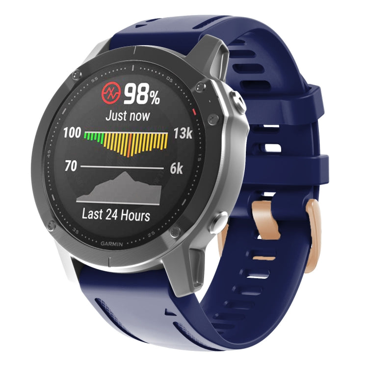 20mm Rose Gold Buckle Silicone Watch Band, For Garmin Fenix 7S / 6S Pro / 5S Plus - NMNYSX